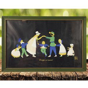 Vintage Oranges and Lemons by Jenny Oliver Dick Wood Framed Print Wall Decor